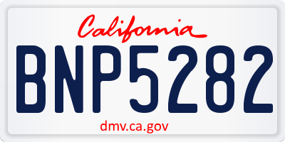 CA license plate BNP5282