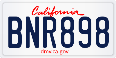 CA license plate BNR898