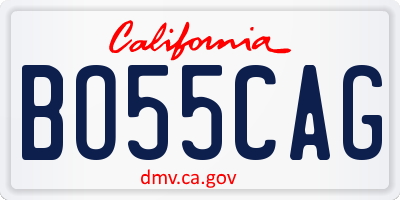 CA license plate BO55CAG