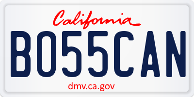 CA license plate BO55CAN