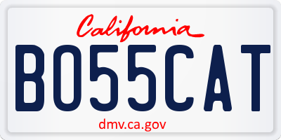 CA license plate BO55CAT