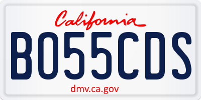 CA license plate BO55CDS