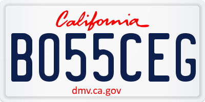 CA license plate BO55CEG