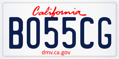 CA license plate BO55CG