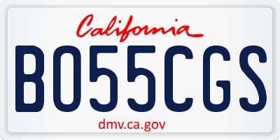 CA license plate BO55CGS