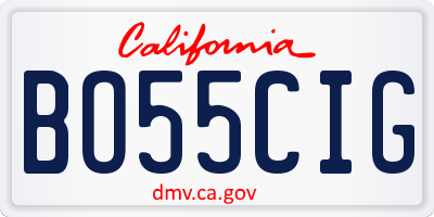 CA license plate BO55CIG