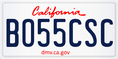 CA license plate BO55CSC