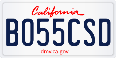 CA license plate BO55CSD