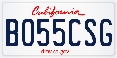 CA license plate BO55CSG