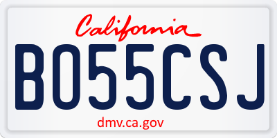 CA license plate BO55CSJ