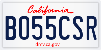 CA license plate BO55CSR