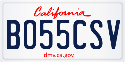 CA license plate BO55CSV