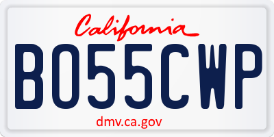 CA license plate BO55CWP