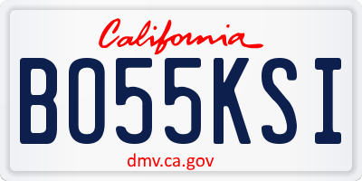 CA license plate BO55KSI