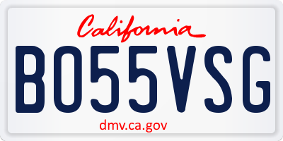 CA license plate BO55VSG