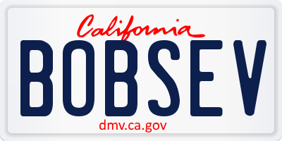 CA license plate BOBSEV