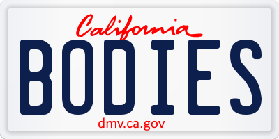 CA license plate BODIES