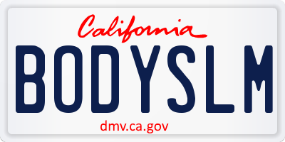 CA license plate BODYSLM