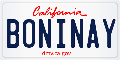 CA license plate BONINAY