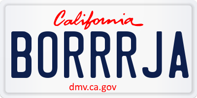 CA license plate BORRRJA