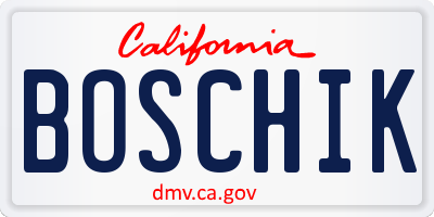 CA license plate BOSCHIK