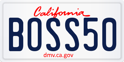 CA license plate BOSS50