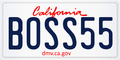 CA license plate BOSS55