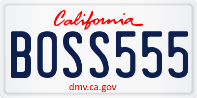 CA license plate BOSS555