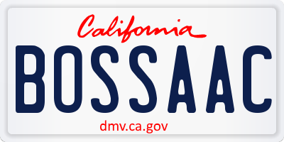 CA license plate BOSSAAC