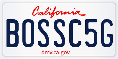 CA license plate BOSSC5G