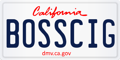 CA license plate BOSSCIG