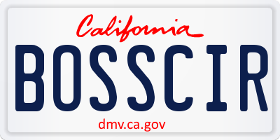 CA license plate BOSSCIR