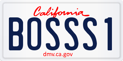 CA license plate BOSSS1