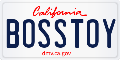 CA license plate BOSSTOY