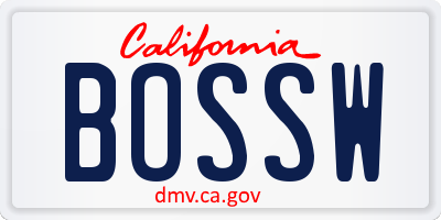 CA license plate BOSSW