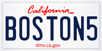 CA license plate BOSTON5