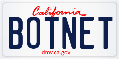 CA license plate BOTNET