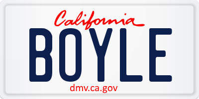 CA license plate BOYLE