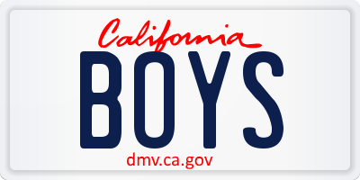 CA license plate BOYS