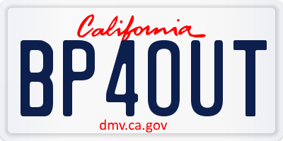 CA license plate BP4OUT