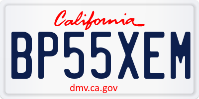 CA license plate BP55XEM