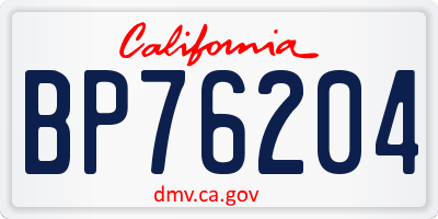 CA license plate BP76204