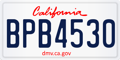 CA license plate BPB4530