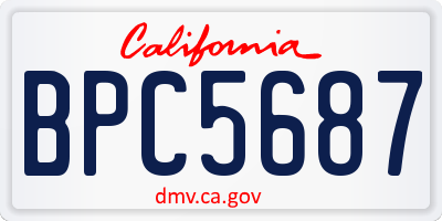 CA license plate BPC5687