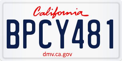 CA license plate BPCY481