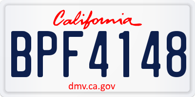 CA license plate BPF4148