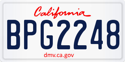 CA license plate BPG2248