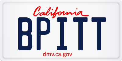 CA license plate BPITT