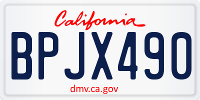 CA license plate BPJX490