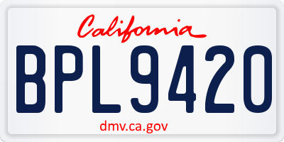 CA license plate BPL9420